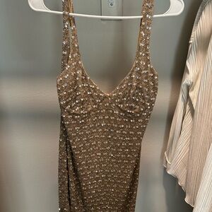 Elegant Gold Sequin Dress